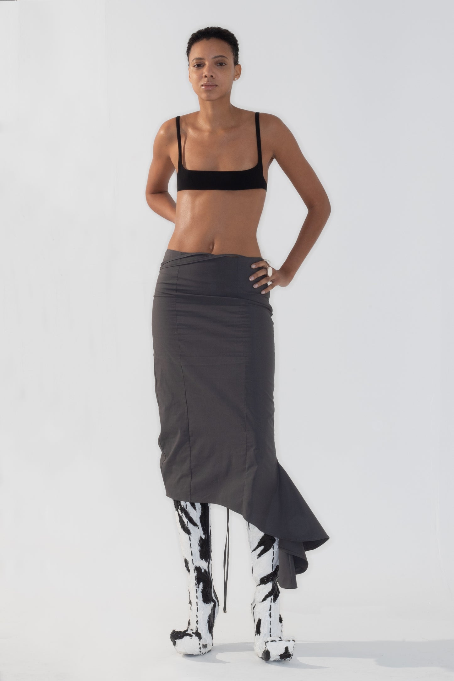 DRAWSTRING LOW LONG SKIRT